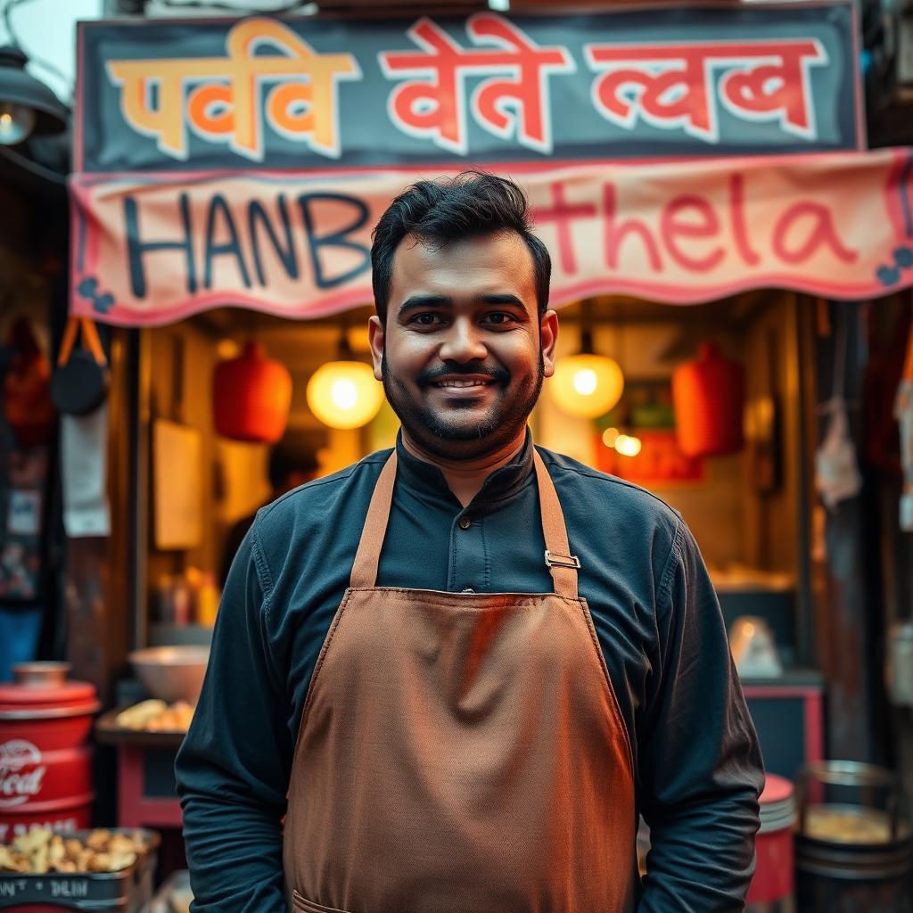 Momo Bazaar founder at the Delhi-style street stall